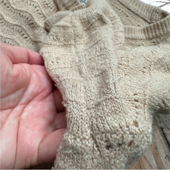 JOIE Beige / Cream / Tan Knit Sweater - Size Medium - 3/4 Sleeves - Picture 11 of 12
